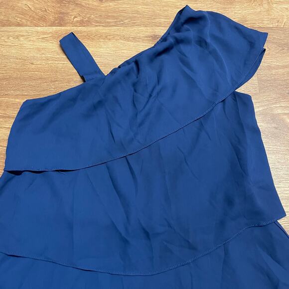 Aqua Girls Asymmetrical Solid Blue Tiered Layered Dress Size 16 Extra Large - Picture 3 of 4